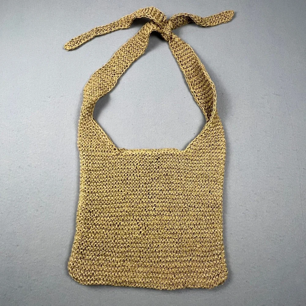 Beach‎ Tote Straw Knit Shoulder Bag Womens Tan Woven Boho Summer Vacation Travel